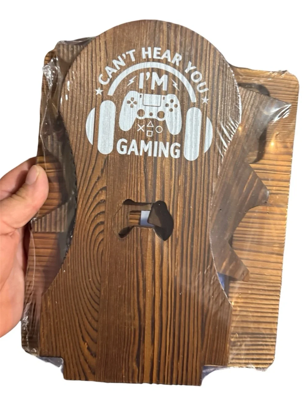 Wooden Gaming Controller Headset Organizer